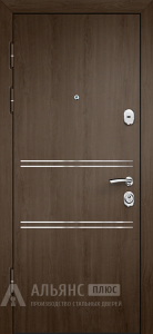 Левая дверь укреплённая рёбрами жёсткости в отделке Антик №11 внутренняя - фото