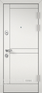 Дверь металлическая с зеркалом шагрень белая №34 внешняя - фото