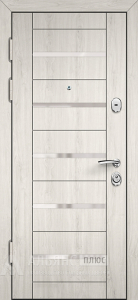 Входная дверь в коттедж в стиле Модерн сандал белый с тремя петлями №20 внутренняя - фото