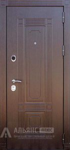 Входная дверь металлическая утепленная с отделкой "антик медь" №106 внешняя - фото