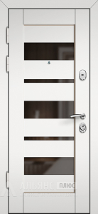 Однопольная дверь для улицы с тонированными вставками из стеклопакета №58 внутренняя - фото