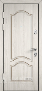 Дверь в частный дом белый софт / сандал белый с горизонтальными вставками №29 внутренняя - фото