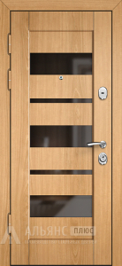 Входная дверь для дома белый софт / МДФ дуб с рельефной панелью №48 внутренняя - фото