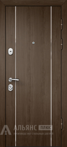 Сварная дверь для офисных помещений с отделкой деревом №49 внешняя - фото