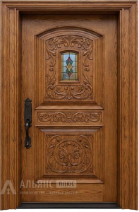 Металлическая дверь для загородного дома в цвете мореный дуб №14 внешняя - фото