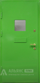 Дверь для кассы с окошком и выдвижным лотком для передачи №10 внешняя - фото