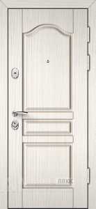 Дверь металлическая в квартиру с зеркалом венге белый №20 внешняя - фото