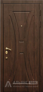 Утепленная дверь темный орех №41 внешняя - фото