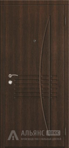 Металлическая дверь со шпоном и молдингом белого цвета №44 внешняя - фото